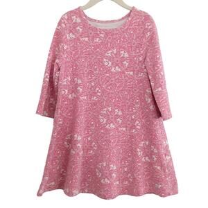 Vineyard Vines Girls XS Sand Dollar 3/4 Sleeve Knit Swing Dress Jersey Knit